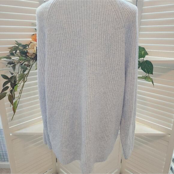 ELIZABETH AND JAMES LIGHT BLUE CABLEKNIT SWEATER SIZE XXL - Picture 4 of 7